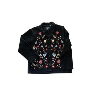 Vintage Dialogue Suede Embroidered Jacket – Boho Western Festival